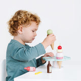 Wooden Ice Cream Stand & Toppings 12pc
