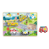 Chunky Wooden Puzzle: Transportation 7pc