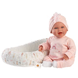 Llorens - Baby Girl with Laughing Mechanism, Clothing & Cushion: Mimi 42cm