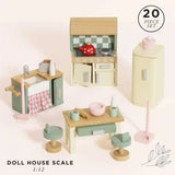 Wooden Dolls House Kitchen 20pc