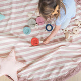 Playmat & Toy Bag: Stripes Pink 140cm