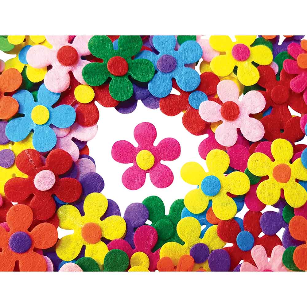 Felt Flowers 100pc - Assorted Colours