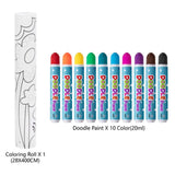 Doodle Art Paint Kit Roll Map: 10 Colours