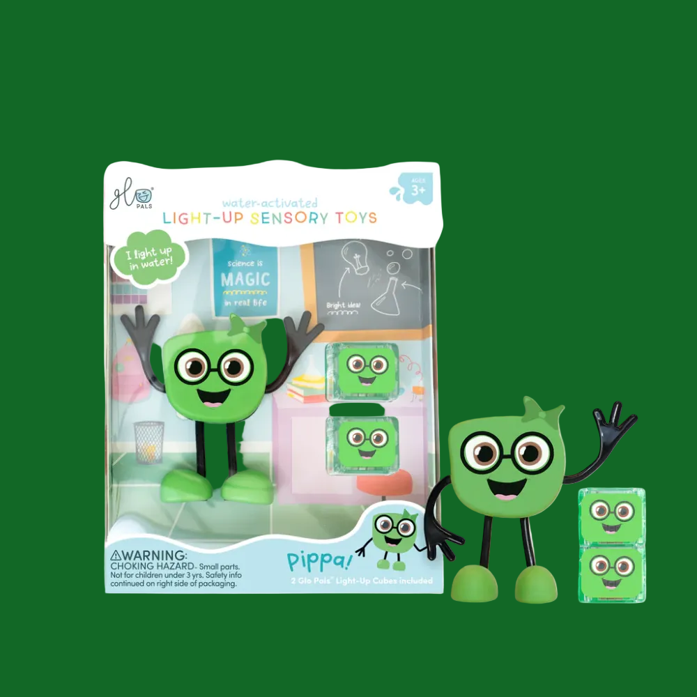 Glo Pals: Water Activated Light-Up Sensory Toys - Pippa (Green) 3pc
