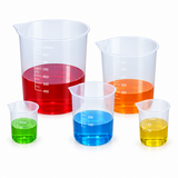 Cleaned-up staggered measuring beakers image
