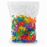 Clear dinosaur packaging with both outside stickers removed