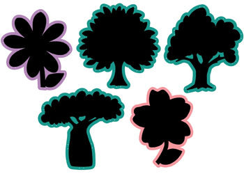 Giant Outdoor Trees & Flowers Blackboards – Set of 5