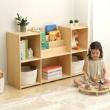 Montessori Bookshelf and Toy Storage Organizer with Book Rack