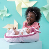 Llorens - Baby Girl Doll with Outfit & Pink Cushion: Mimi 42cm