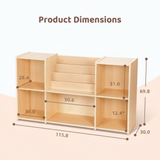Montessori Bookshelf and Toy Storage Organizer with Book Rack