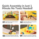 Leap Leopard Mini Trampoline with Handle Bar 92cm