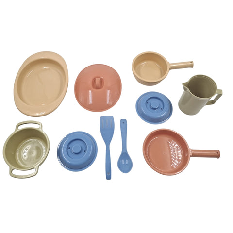 Plastic Kitchen Set 10pc Natural Colours
