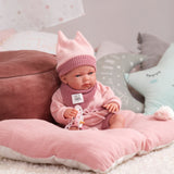 Llorens - Anatomically Correct Baby Girl Doll w Outfit & Cushion: Nica 40cm