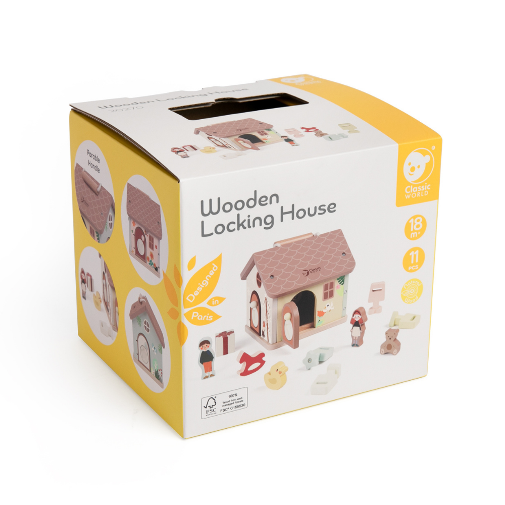 Wooden Locking House 11pc