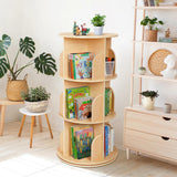 Rotating Wooden Bookshelf