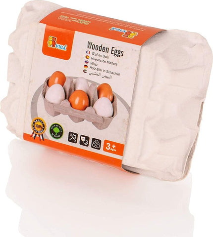 Wooden Eggs 6pc
