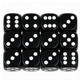 Dice Black 2cm 12pc