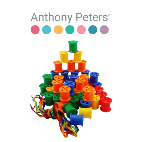 Plastic Sorting Cotton Reels and Laces: 55pc