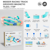 Racing Track Grooved Magnetic Tiles 115pc
