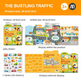 Reusable Jelly Sticker Set: The Bustling Traffic 30pc