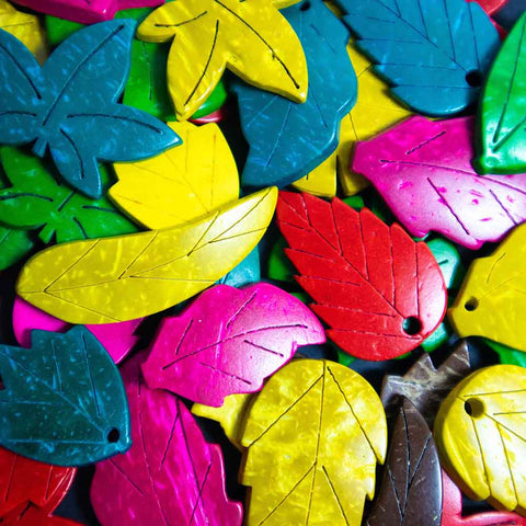 Coconut Shell Leaves Coloured 150g