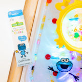 Glo Pals: Water Activated Light-Up Sensory Toys - Sesame Street Cookie Monster (Blue) 4pc