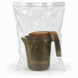 Earth-tone jugs with both packaging stickers removed