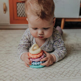 Rainbow Stacker Silicone Teether & Toy: Pastel