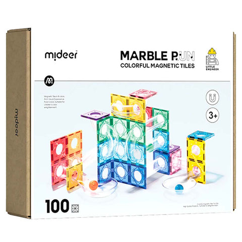 Colourful Magnetic Tiles Marble Run 100pc