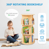 Rotating Wooden Bookshelf
