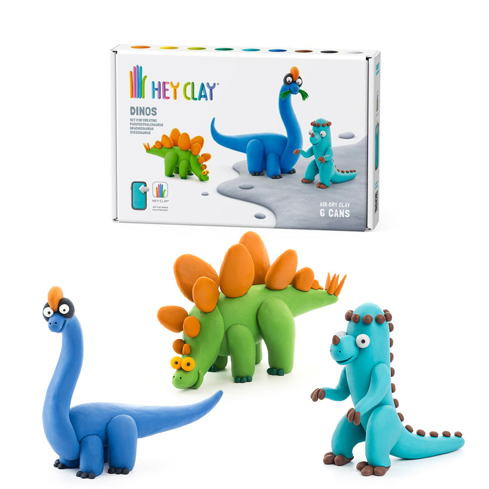 Hey Clay - Dinos: Stegosaurus, Pachycephalosaurus, Brachiosaurus