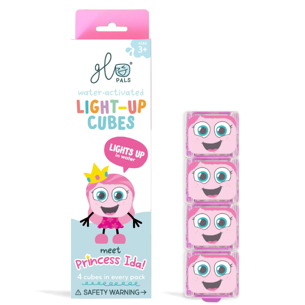 Glo Pals: Water Activated Light-Up Sensory Cubes - Princess Ida (Pink) 4pc