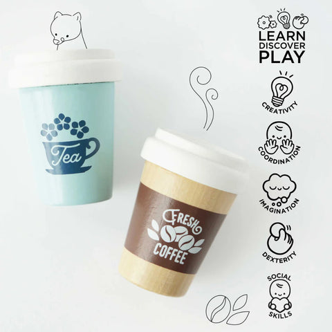Wooden Tea & Coffee Cups 2pc