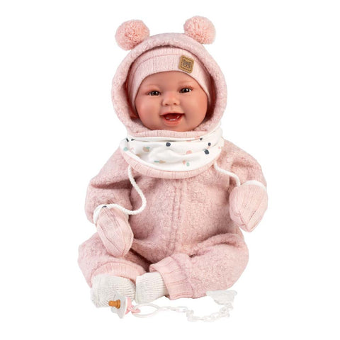 Llorens - Baby Girl Doll with Laughing Mechanism, Clothing & Cushion: Tala 44cm
