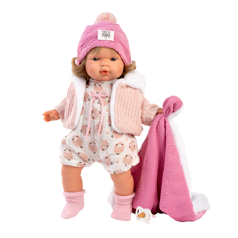 Llorens - Baby Girl Doll with Crying Mechanism, Clothing, & Blanet: Lola 38cm