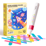 Vivid Layered Colours Washable Markers: 12 Colours