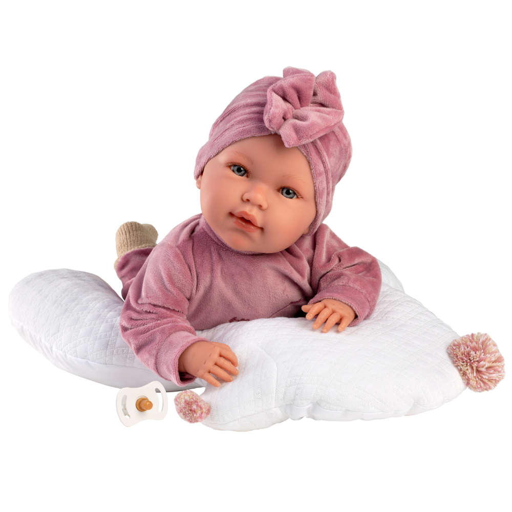 Llorens - Baby Girl Doll with Clothing & Sleeping Cushion: Abril 42cm