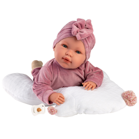 Llorens - Baby Girl Doll with Clothing & Sleeping Cushion: Abril 42cm