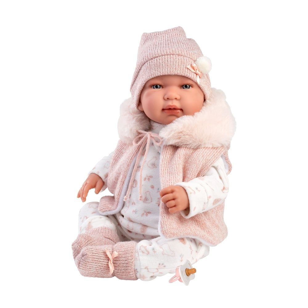 Llorens - Newborn Baby Doll with Crying Mechanism & Clothing: Tina 44cm