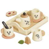 Wooden Tea Set & Tray 12pc