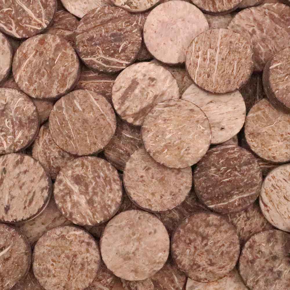 Coconut Shell Circles 25mm Natural 250G