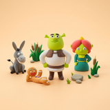 Hey Clay Shrek characters on a warm apricot background