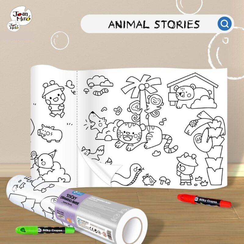 Sticky Drawing Paper: Animal Stories 40cm x 3m