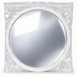 Round reflective item with both centre labels removed