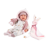 Llorens - Baby Girl Doll With Clothing, Accessories & Laughing Mechanism: Mimi with Rabbit Blanket 42cm