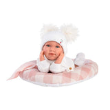 Llorens - Baby Girl Doll With Clothing, Accessories & Crying Mechanism with Bed Cushion: Mimi 42cm