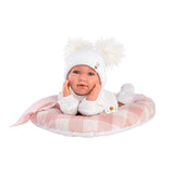 Llorens - Baby Girl Doll With Clothing, Accessories & Crying Mechanism: Mimi with Bed Cushion 42cm