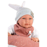 Llorens - Baby Boy Doll With Clothing, Accessories & Crying Mechanism: Mimi with Mushroom Cushion 42cm