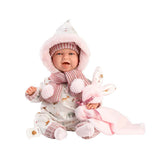 Llorens - Baby Girl Doll With Clothing, Accessories & Laughing Mechanism: Mimi with Rabbit Blanket 42cm