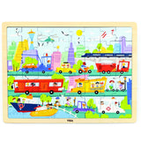 Framed Wooden Puzzle: City Transportation 48pc